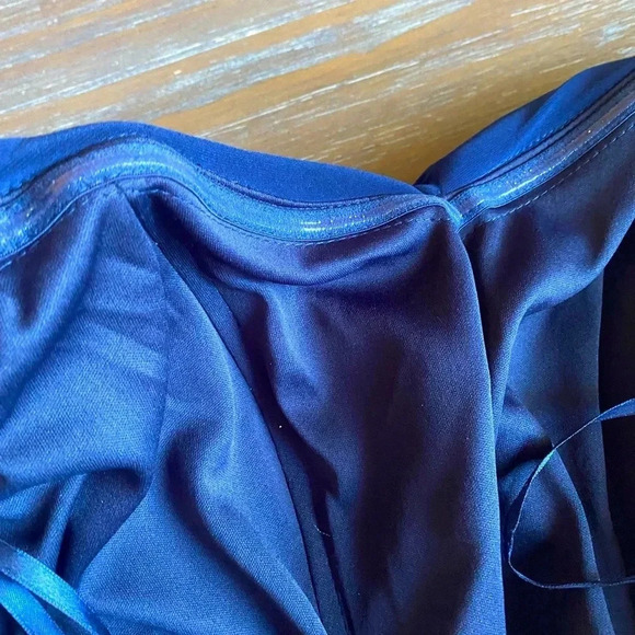 La Femme Navy Ruched Jersey Column Gown Size 12 - Picture 12 of 13